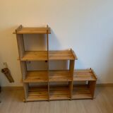 Vintage Mountain Pine Staircase Bookcase Circa 1980