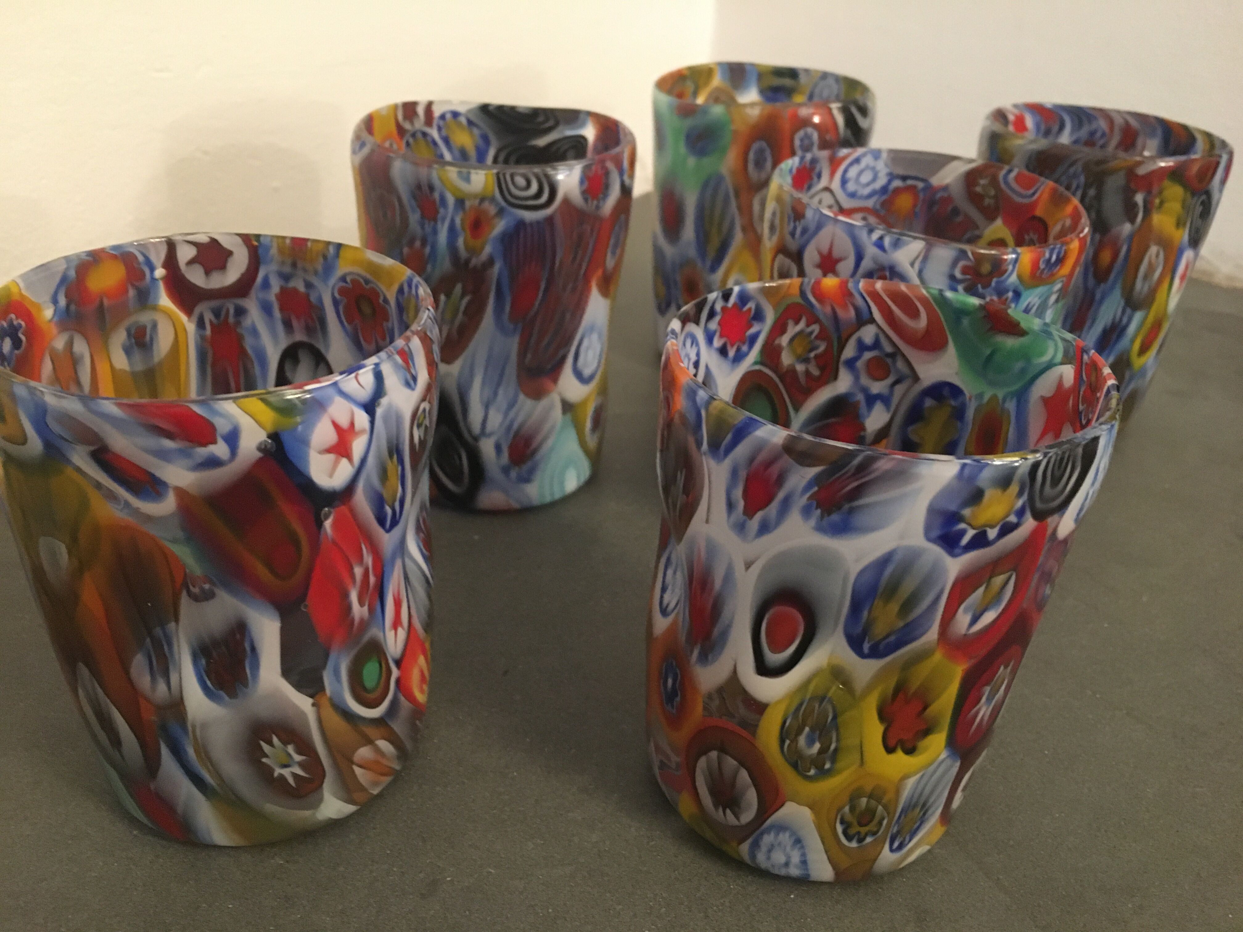 Set of 6 "Goto" water glasses from Murrisa in Murano glass, Italy