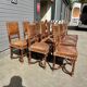 Set of 12 Henri II neo-Renaissance style walnut chairs