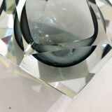 Ashtray Sommerso Murano faceted grey