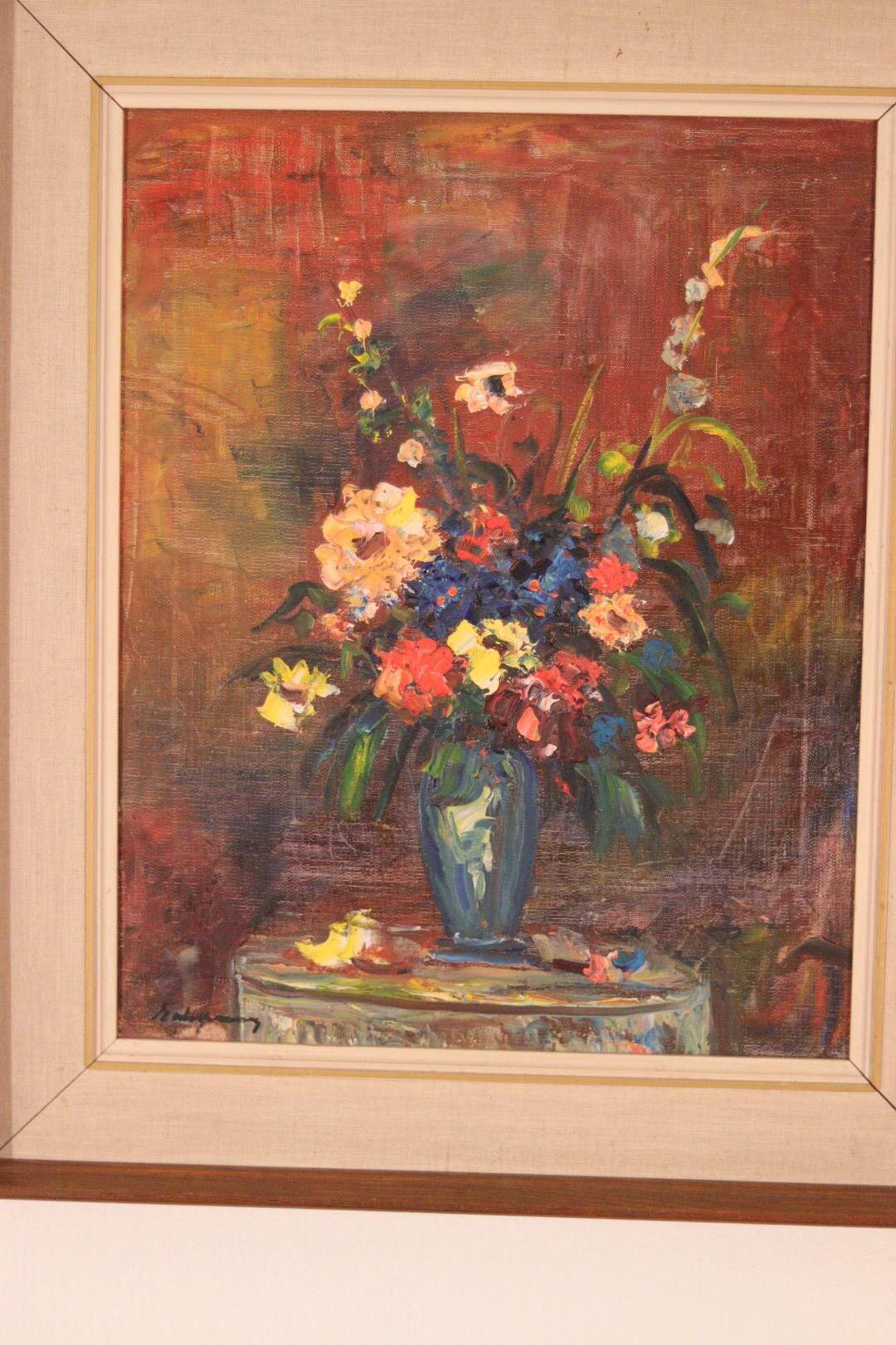Original Oil on Canvas – “Still Life Vase” – Framed 45 × 54 cm