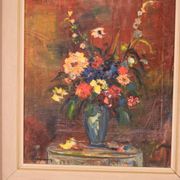 Original Oil on Canvas – “Still Life Vase” – Framed 45 × 54 cm