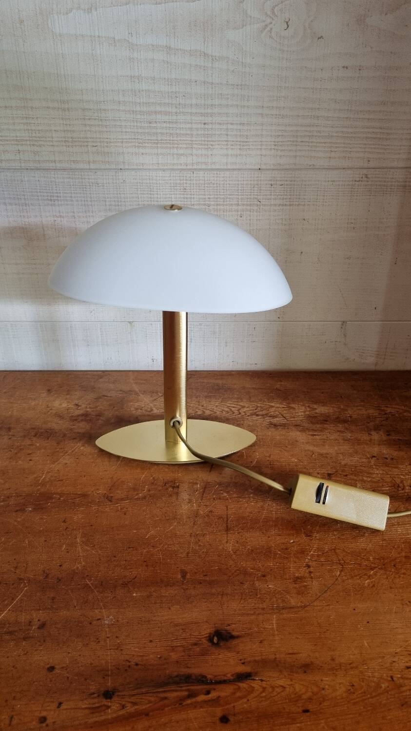 Vintage Italian table lamp, frosted glass