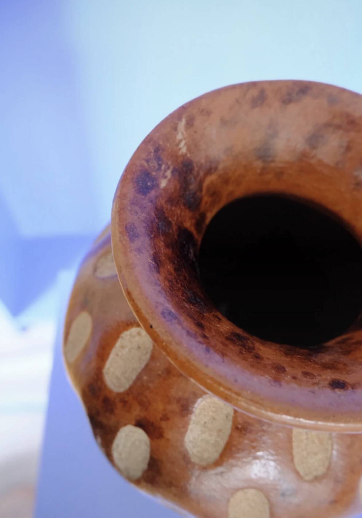 Large decorative pot handcrafted in Indonesia.