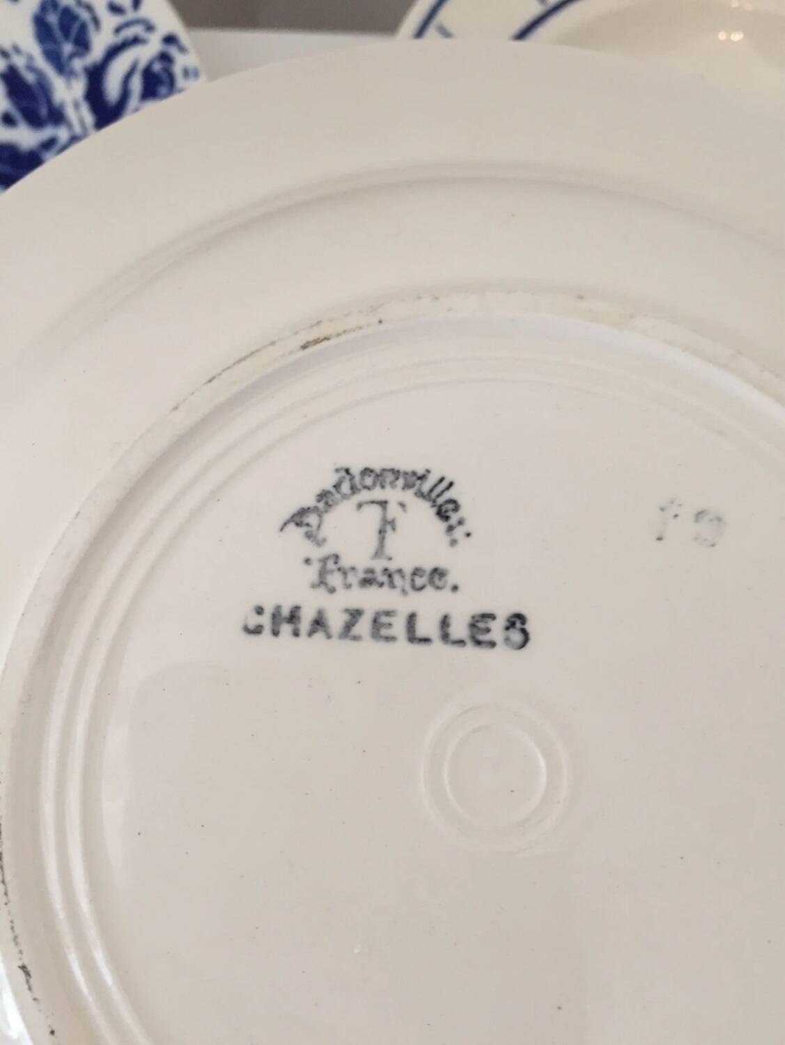 Terre de Fer Badonviller Chanzelles Blue model soup plates