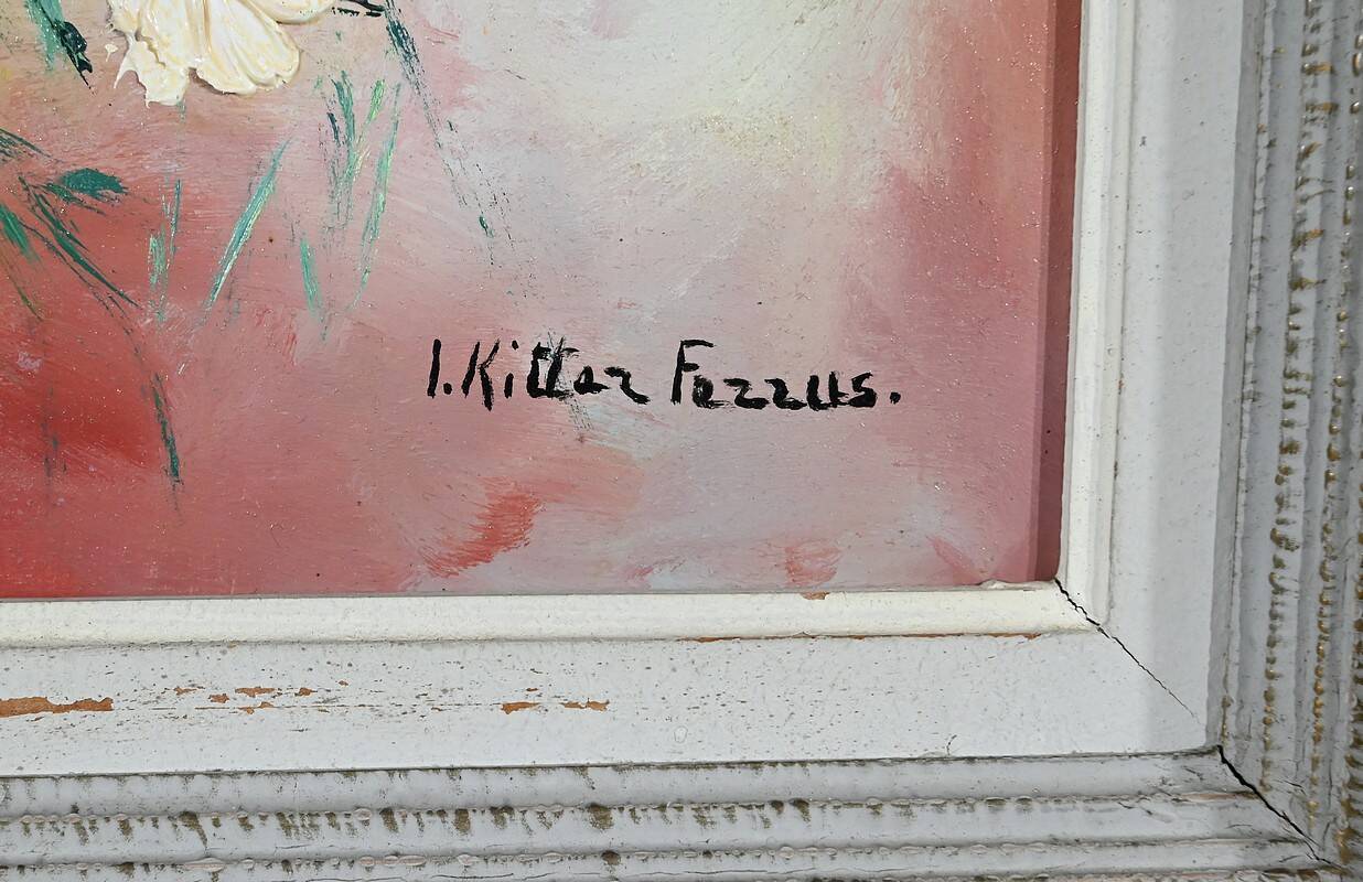 Oil on Panel “Wild Flowers” by I. Kitter Ferrus – Mid 20th Century