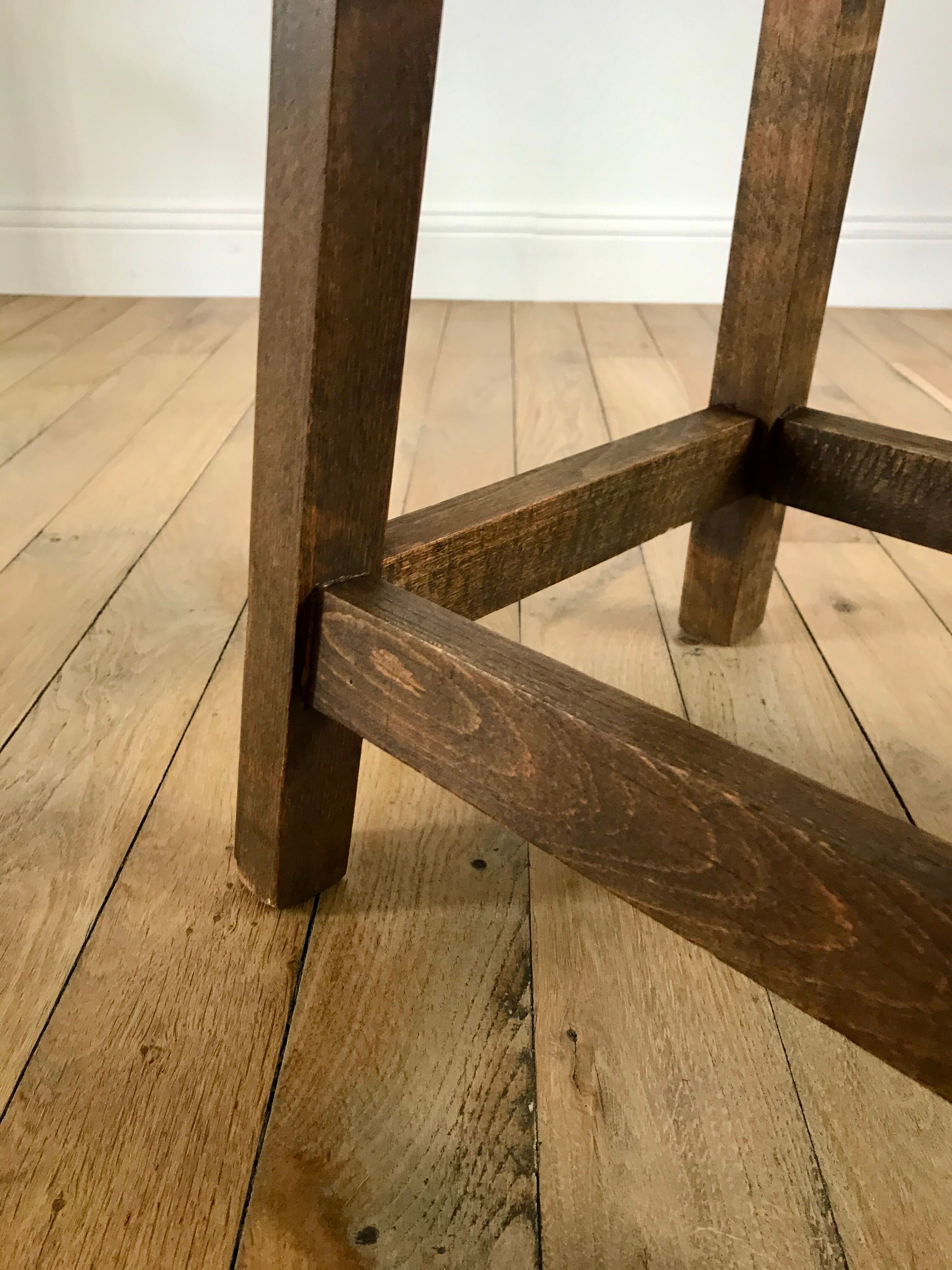 1950s wooden workshop stool