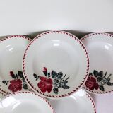 6 assiettes creuses de  St Amand modèle Café Mars