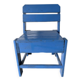 Chaise enfant en bois bleu