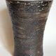 Vase "Diabolo"de potier grès noir émaillé fat-lava vintage
