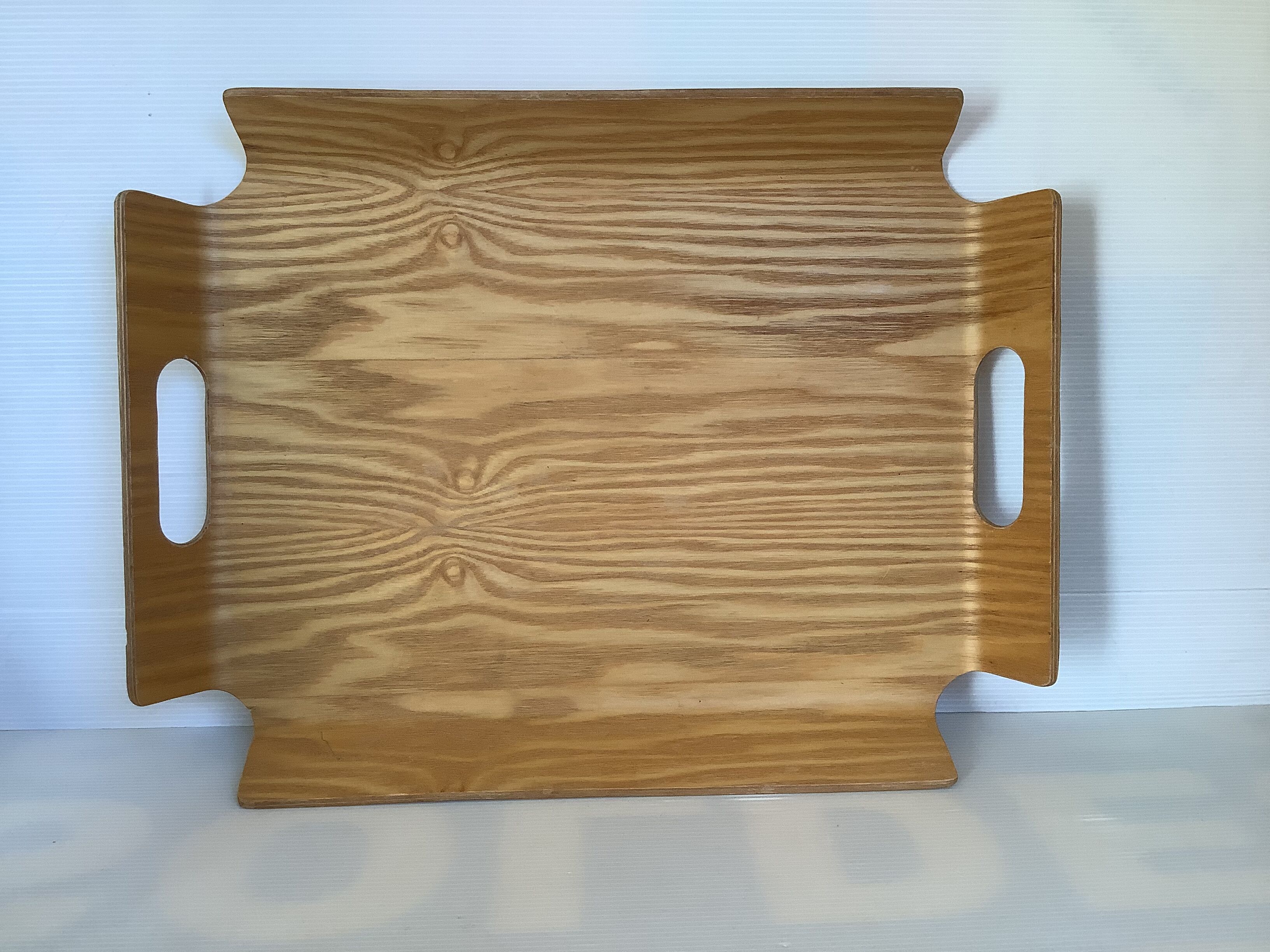 Curved wooden tray