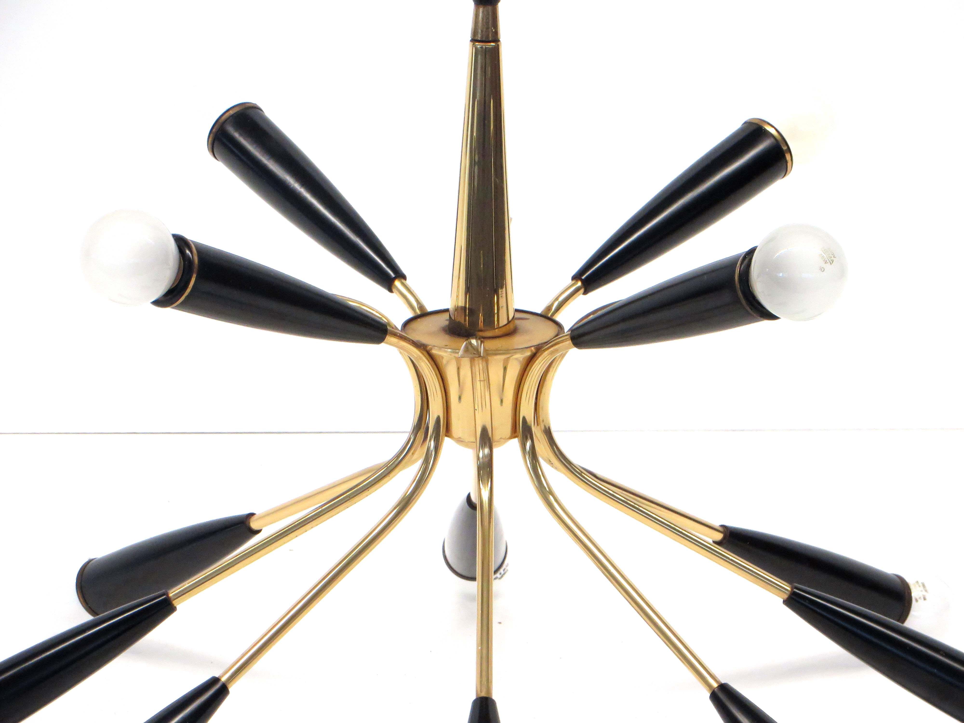 Hollywood Regency style chandelier with 12 luminous points