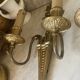 Pair of wall lights in brass and gilded bronze, Arnold Montrose Ltd, Lo