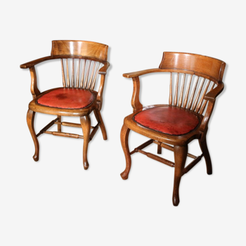 Set of  2 antique office chairs