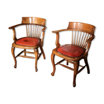 Set of  2 antique office chairs