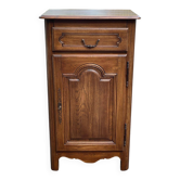 Meuble tourne disque avec tiroirs et rangement en chêne massif