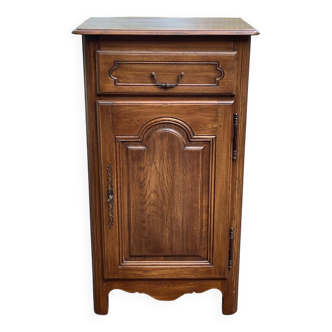 Record player cabinet with drawers and storage in solid oak