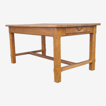 Oak drawer farmhouse table