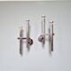 Pair of chromed metal wall lights, design Gaetano Sciolari, 1970s