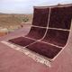 Grand tapis berbère sur mesure authentique bordeaux 3/4 m