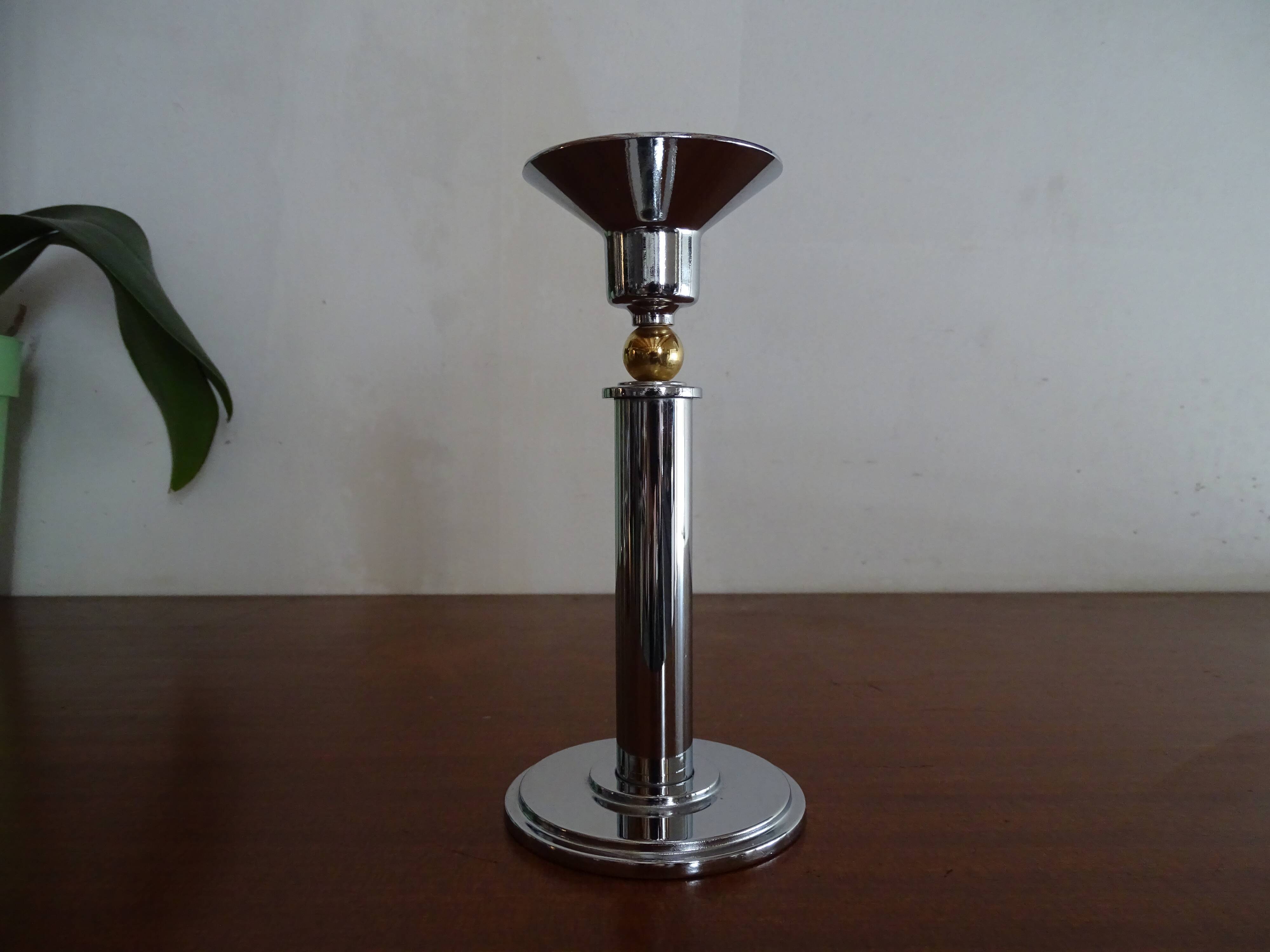 Silver and gold candle holder
