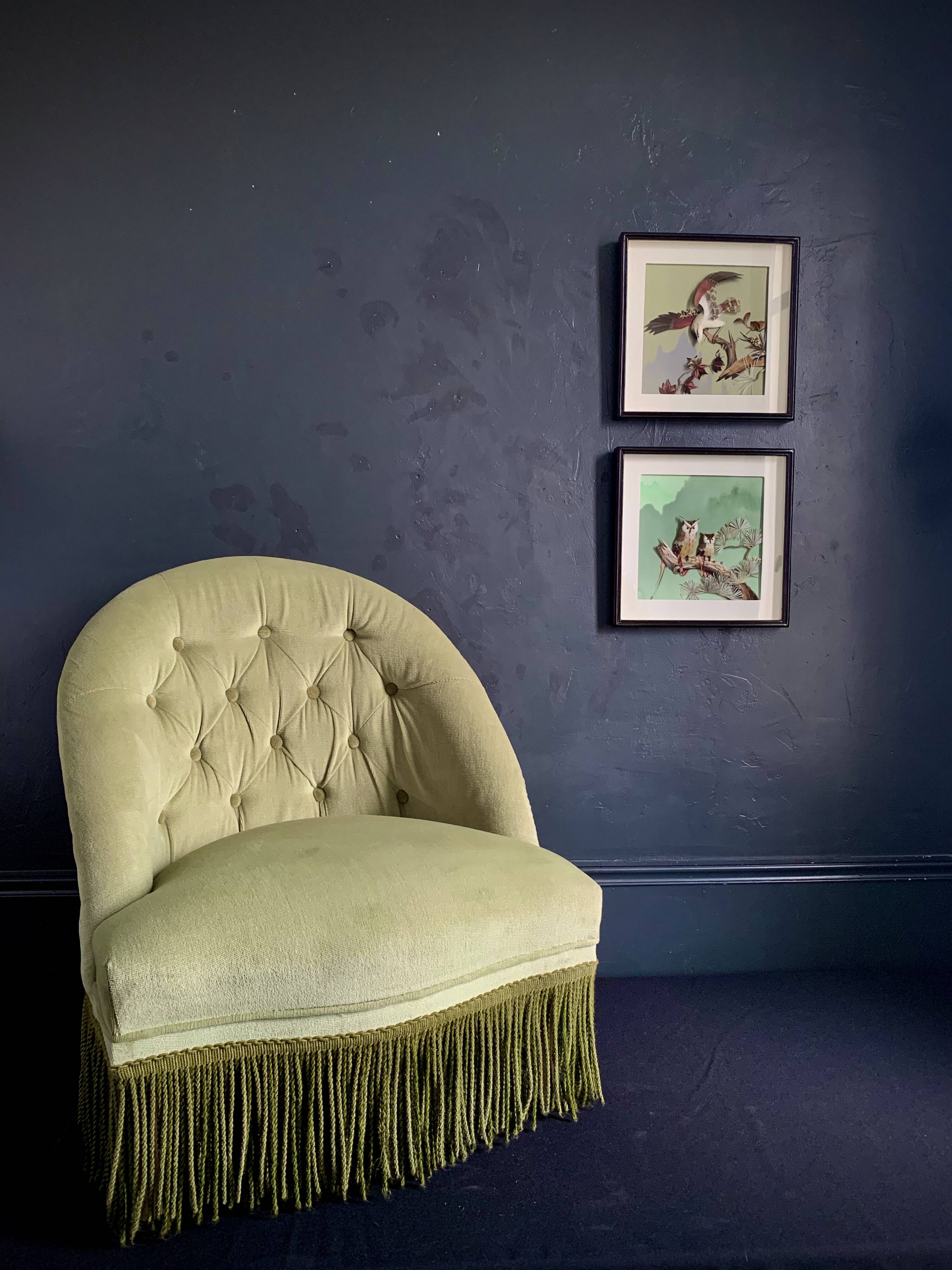 Almond green velvet heater