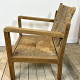 Brutalist armchair in oak 1950s