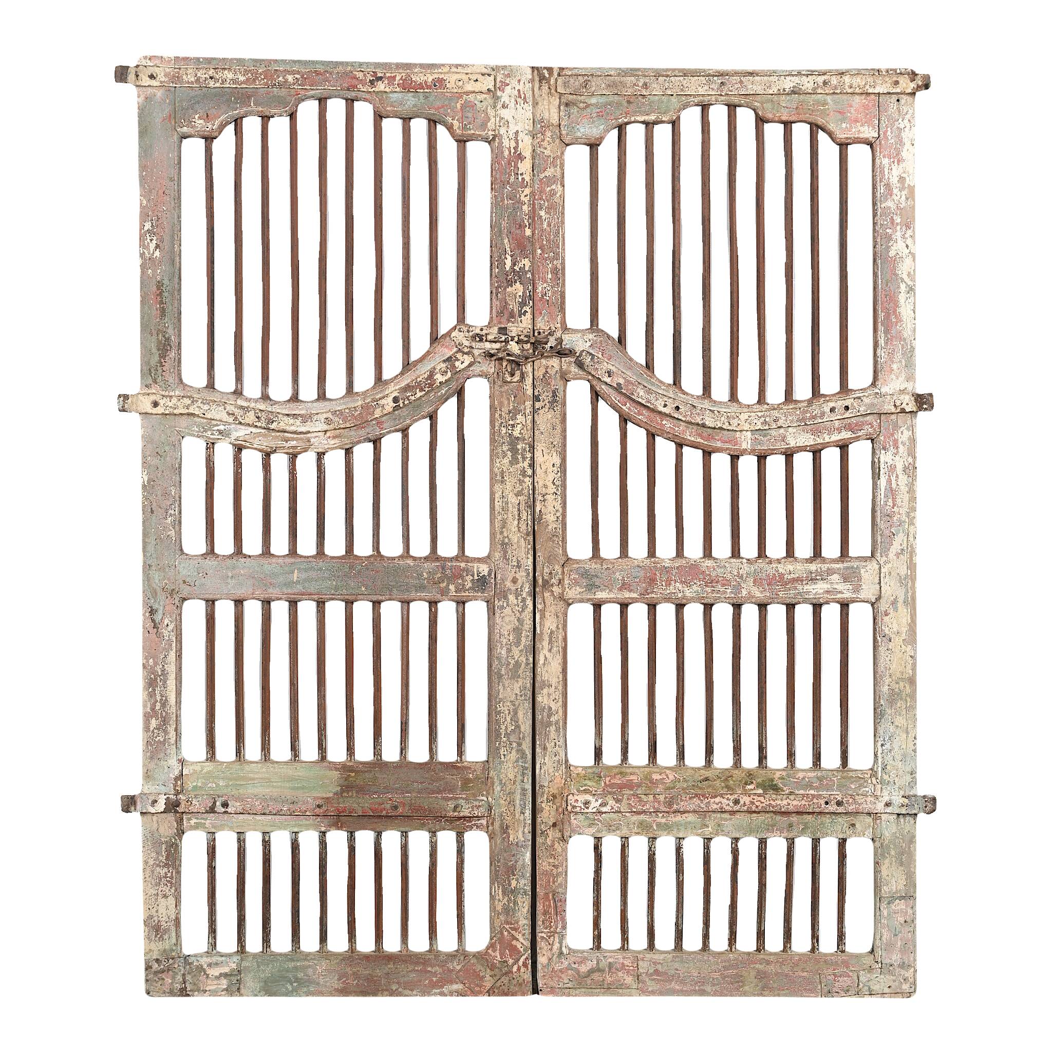 Sujasar - Porte indienne sculptée avec barreaux en fer n°6