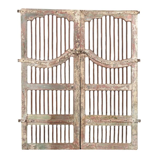 Sujasar - Porte indienne sculptée avec barreaux en fer n°6