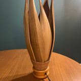 Banana leaf wooden table lamp