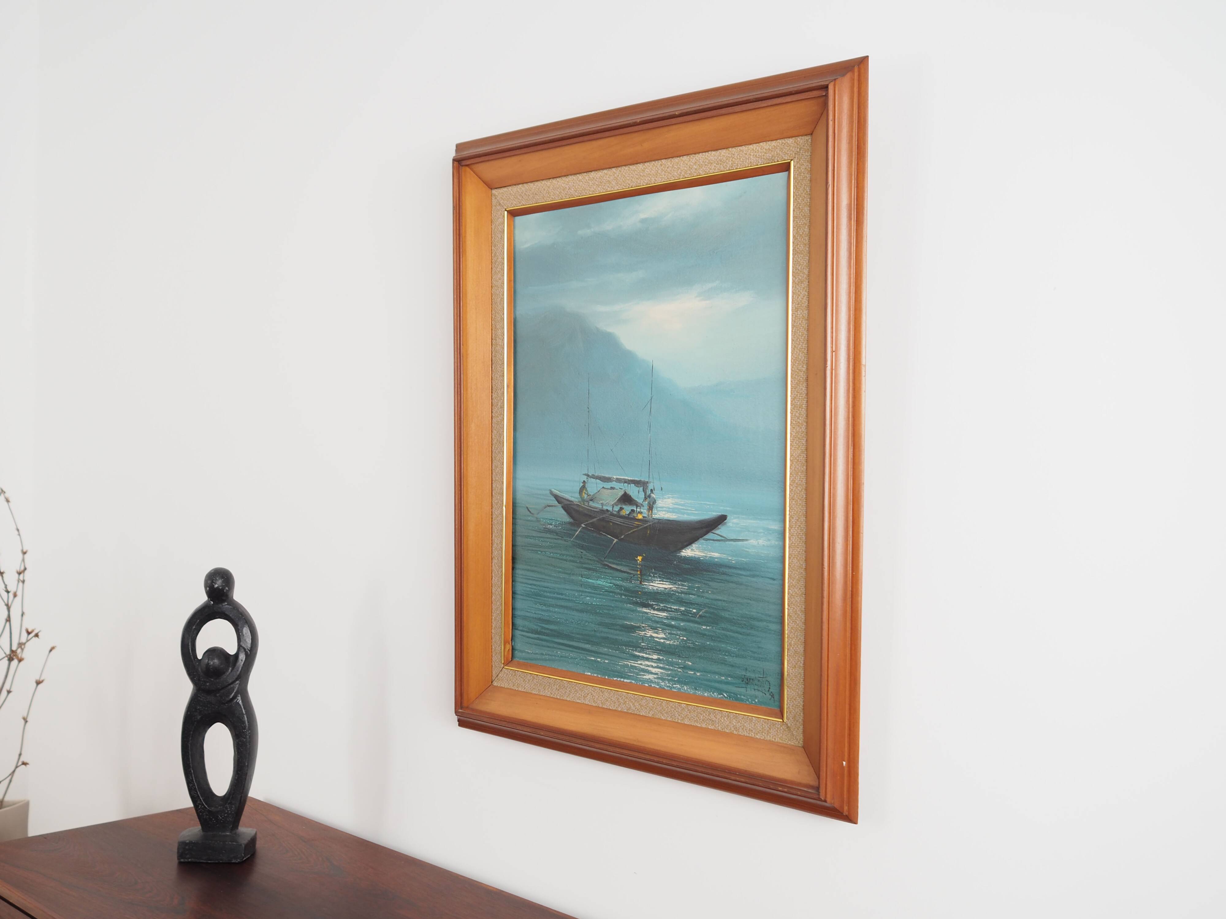 Painting „The Night Fishing”, Scandinavian design, 1970s