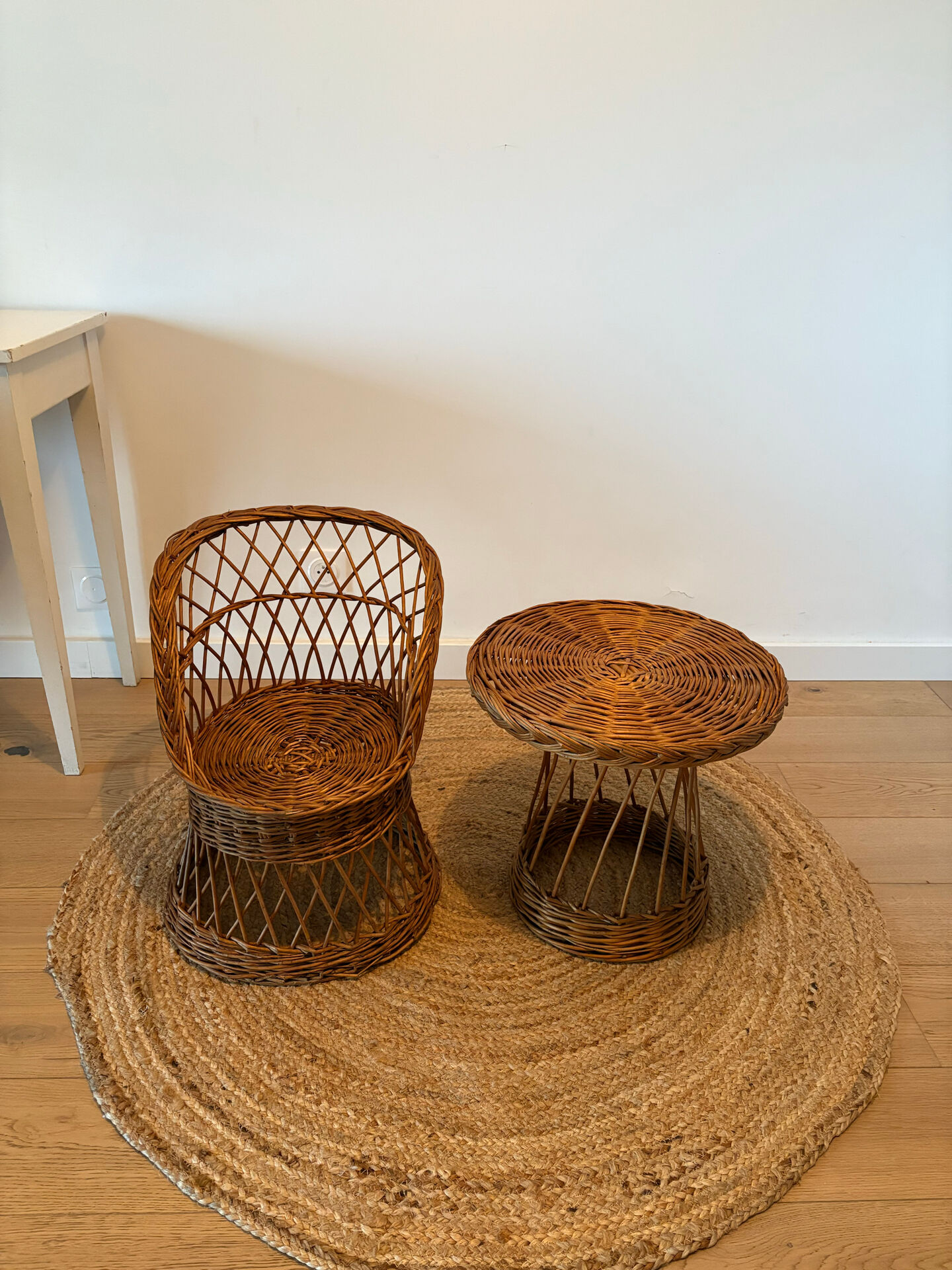 Ensemble rotin osier enfants