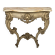 Louis XV style console in gray lacquered wood and marble top, nineteenth