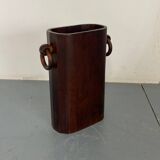 Mid-Century Modernist Italian Walnut Wooden Umbrella Stand, 1950s
