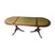Table basse style anglais dessus en cuir vert