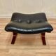 Leather ottoman "Scandinavian design" 1960.