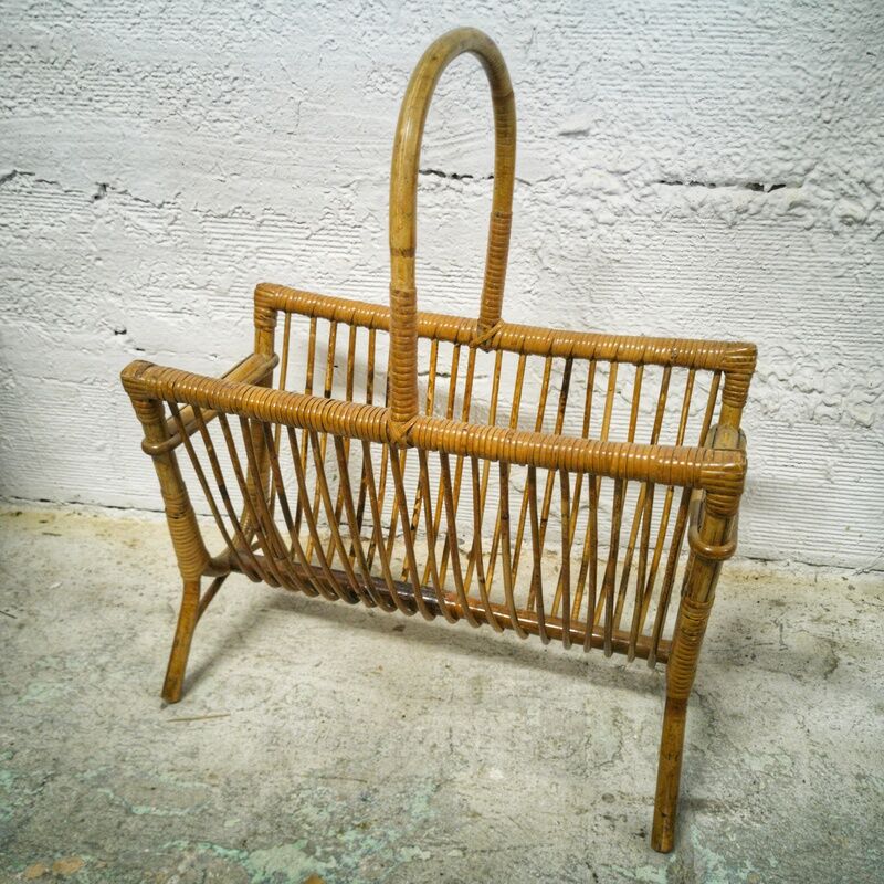 Rattan magazine holders
