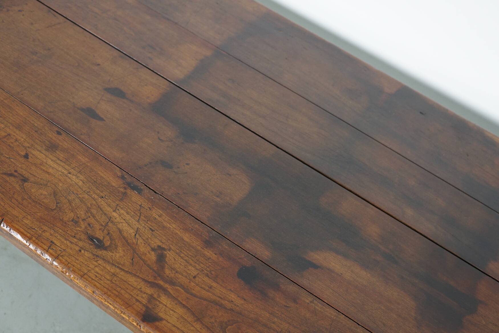 Antique 19th Century French Rustic Farmhouse Dining Table Fruitwood