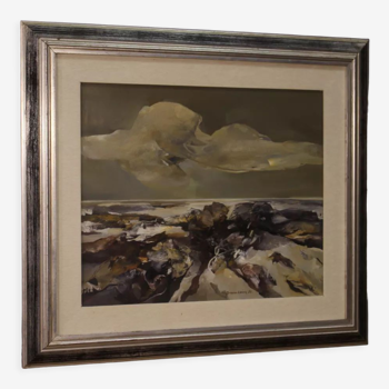 Italian seascape painting signed Ferruccio Rosini dated 1980