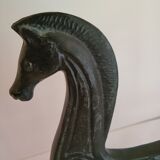 Bronze Etruscan horse on brass base
