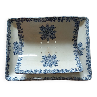 Asparagus dish in earthenware of Clairefontaine with drainer
