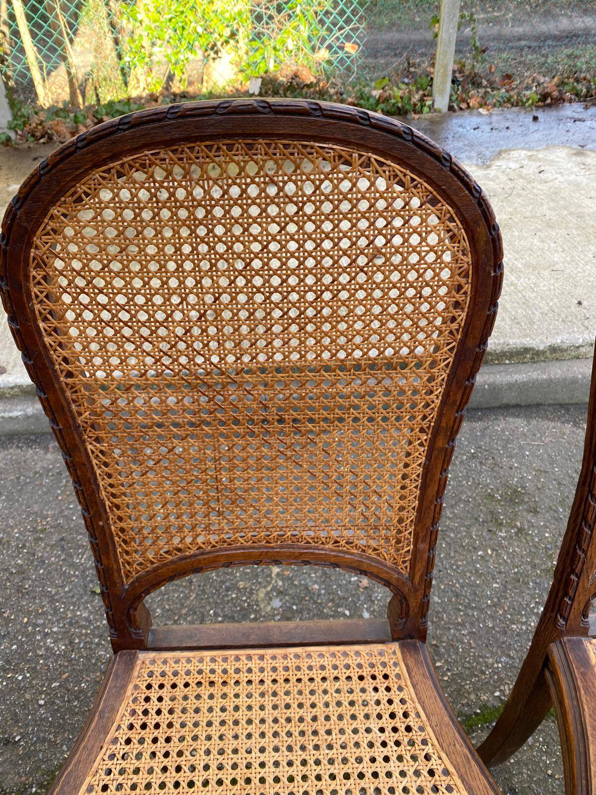 2 caned Louis XVI chairs from the 19th century