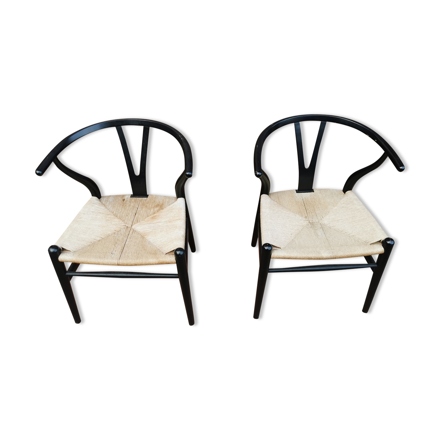 Pair of chairs wishbone ch24 by Hans Wegner for Carl Hansen