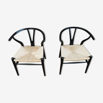 Paire de chaises wishbone ch24 par Hans Wegner pour Carl Hansen
