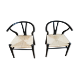 Paire de chaises wishbone ch24 par Hans Wegner pour Carl Hansen