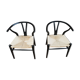 Pair of chairs wishbone ch24 by Hans Wegner for Carl Hansen