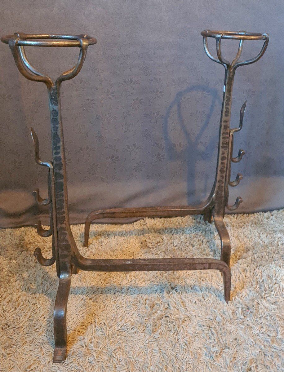 Pair of Landier and Godet fire dogs from the 19th century.