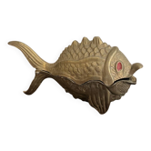 Vintage Articulated Ashtray Fish Golden Brass 1970