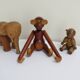 Set of 3 1960s Kay Bojesen Vintage Wooden Toy Monkey Elephant Bear Danish