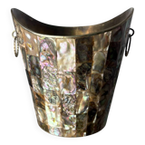 Abalone shell & alpaca ice bucket, Mexico, 1970s